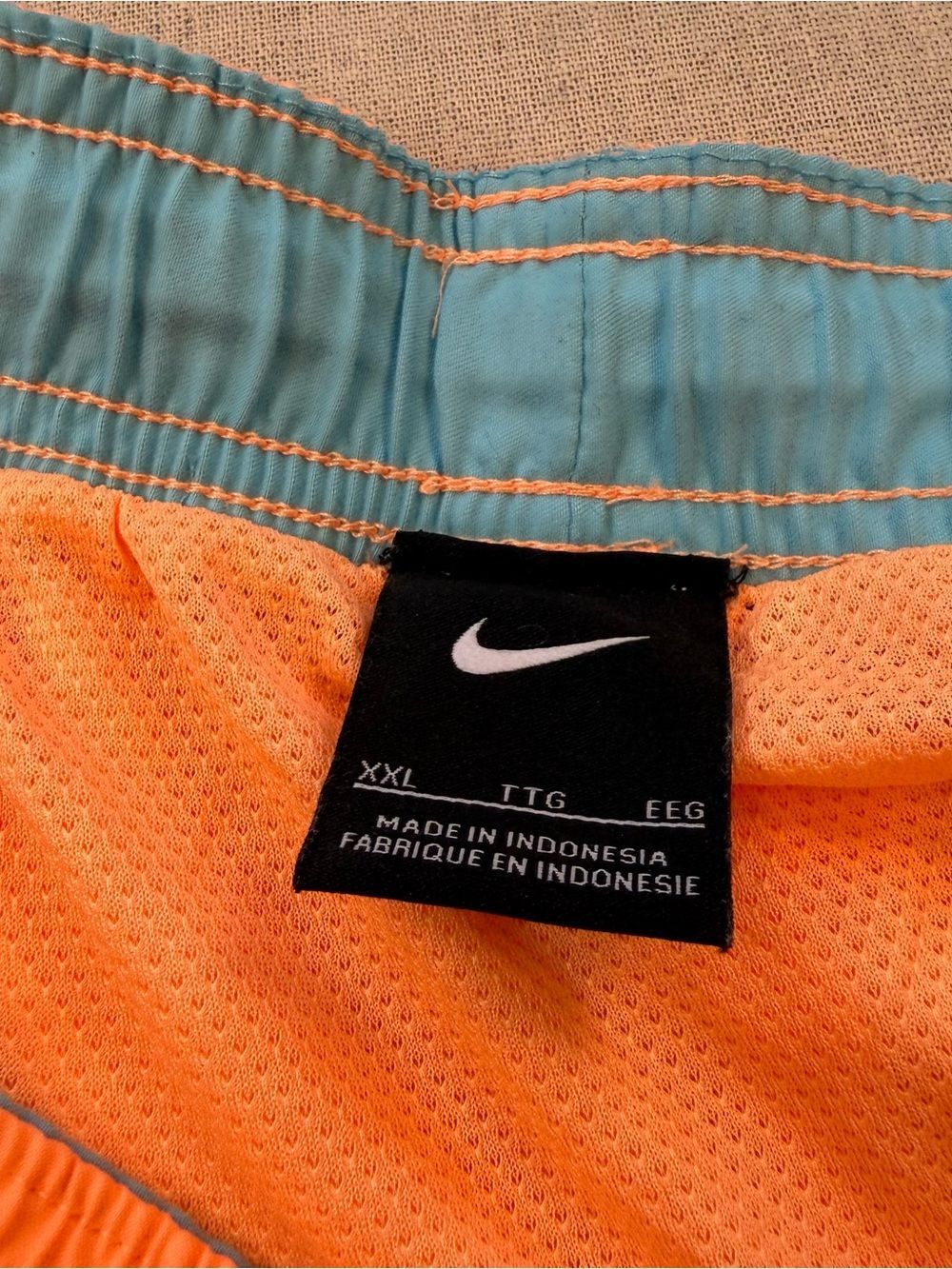 Nike Men's XXL Swim Trunks 9" Inseam Orange + Blue Teal Cove = 2 Pair Bundle - Picture 6 of 12
